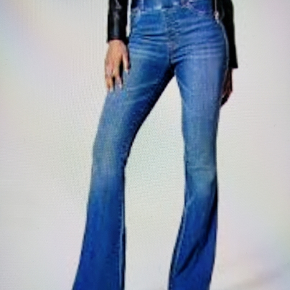 Zara Blue Flare Wide Leg Jeans